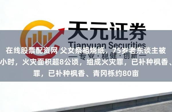 在线股票配资网 父女祭祖烧纸，75岁老东谈主被判刑！火灾约7小时，火灾面积超8公顷，组成火灾罪，已补种枫香、青冈栎约80亩