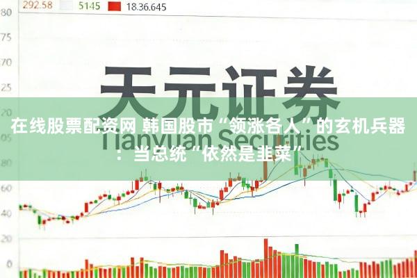 在线股票配资网 韩国股市“领涨各人”的玄机兵器：当总统“依然是韭菜”