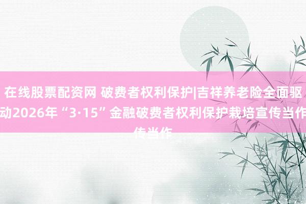 在线股票配资网 破费者权利保护|吉祥养老险全面驱动2026年“3·15”金融破费者权利保护栽培宣传当作