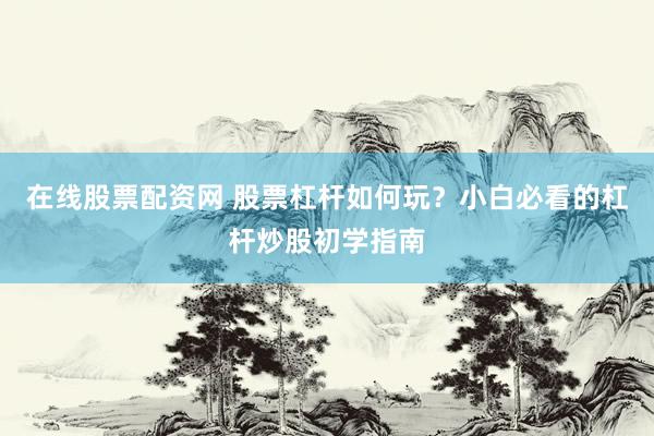 在线股票配资网 股票杠杆如何玩？小白必看的杠杆炒股初学指南